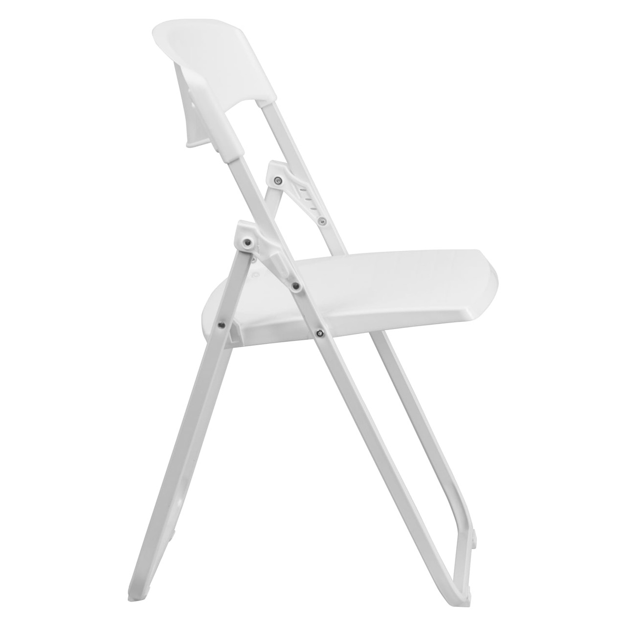 6 Pack Hercules  Capacity Heavy Duty White Plastic Folding Chair with Built-in Ganging Brackets