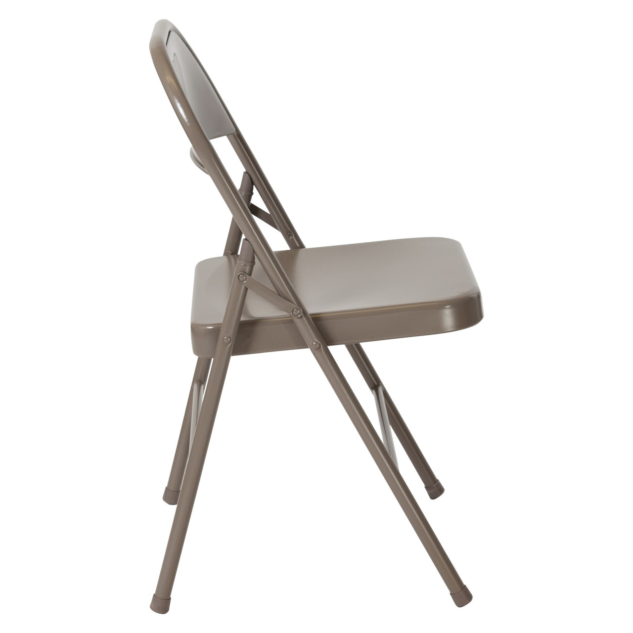 2 Pack HERCULES Series Double Braced Gray Metal Folding Chair