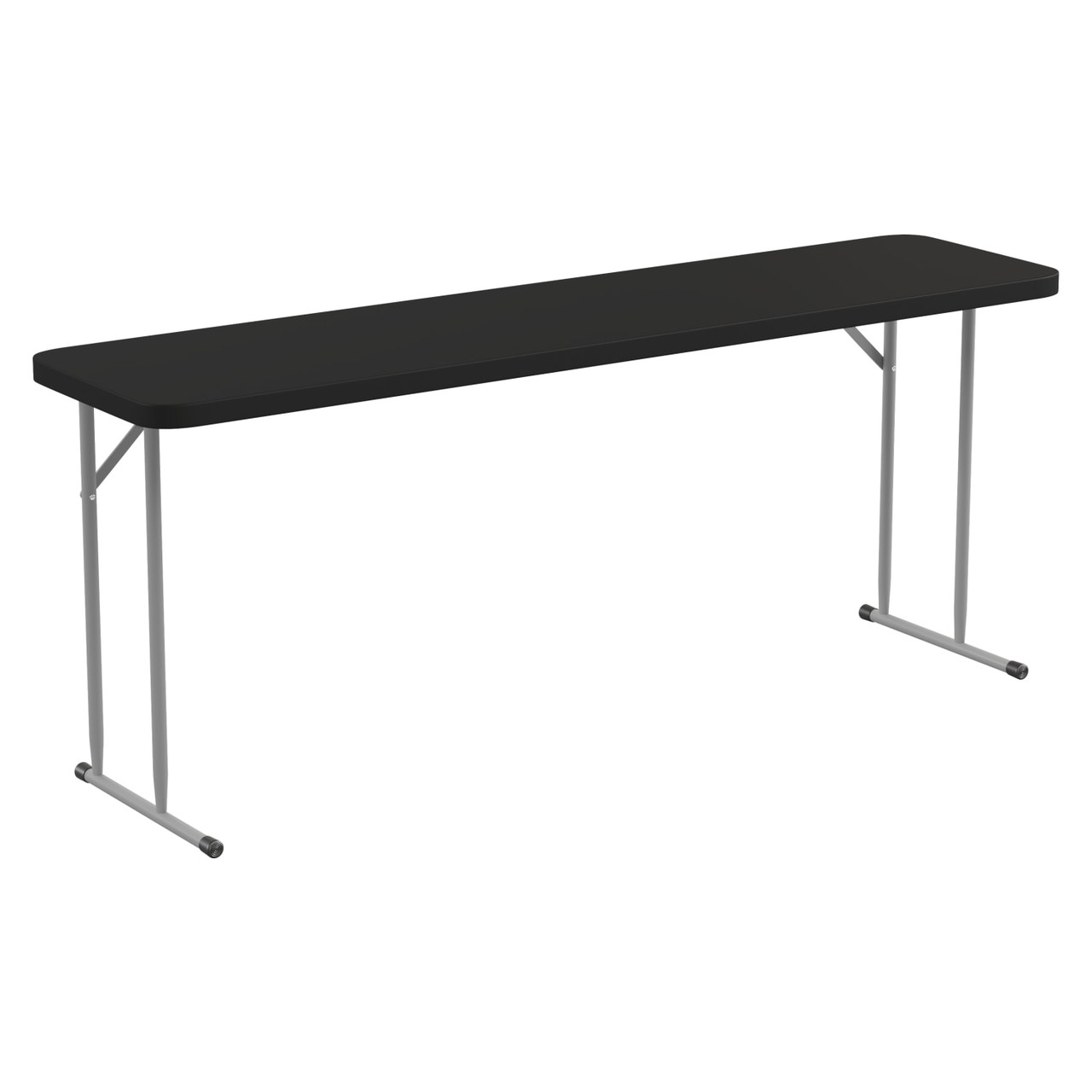 6-Foot Black Plastic Folding Training Table
