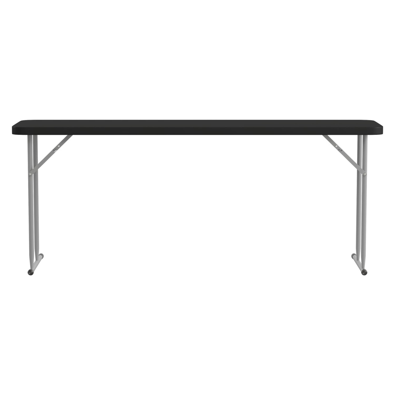 6-Foot Black Plastic Folding Training Table