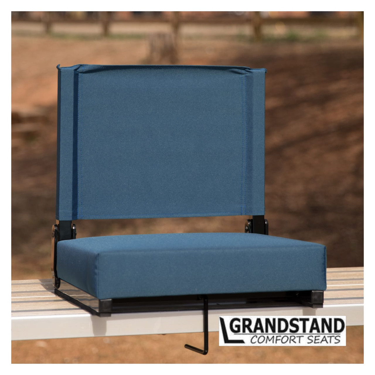 Set of 2 Grandstand Comfort Seats by Flash - 500 lb. Rated Lightweight Stadium Chair with Handle & Ultra-Padded Seat, Teal