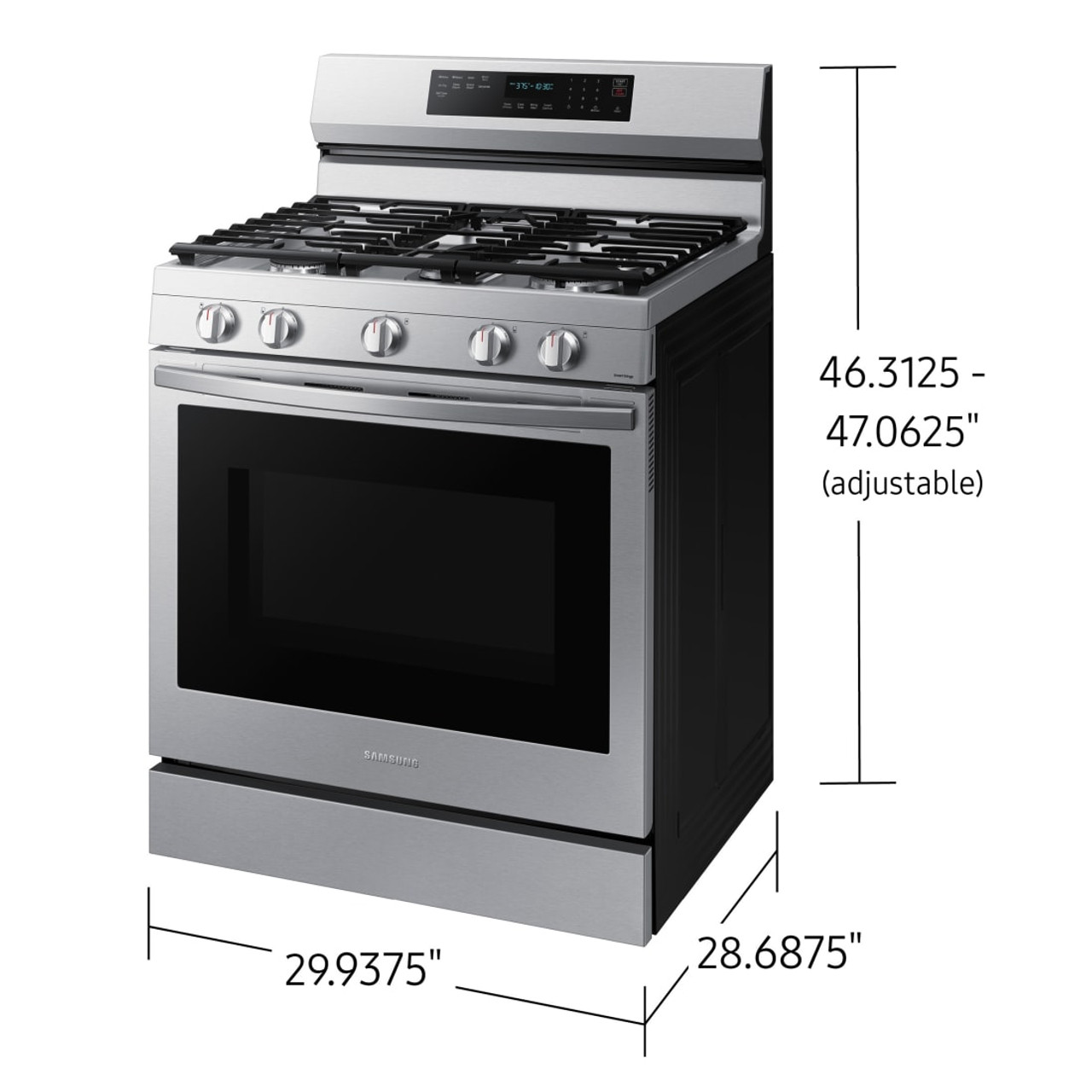 Samsung 6.0 cu. ft. Smart Gas Range w/ Air Fry, Convection+ & Stainless Cooktop - NX60A6711SS