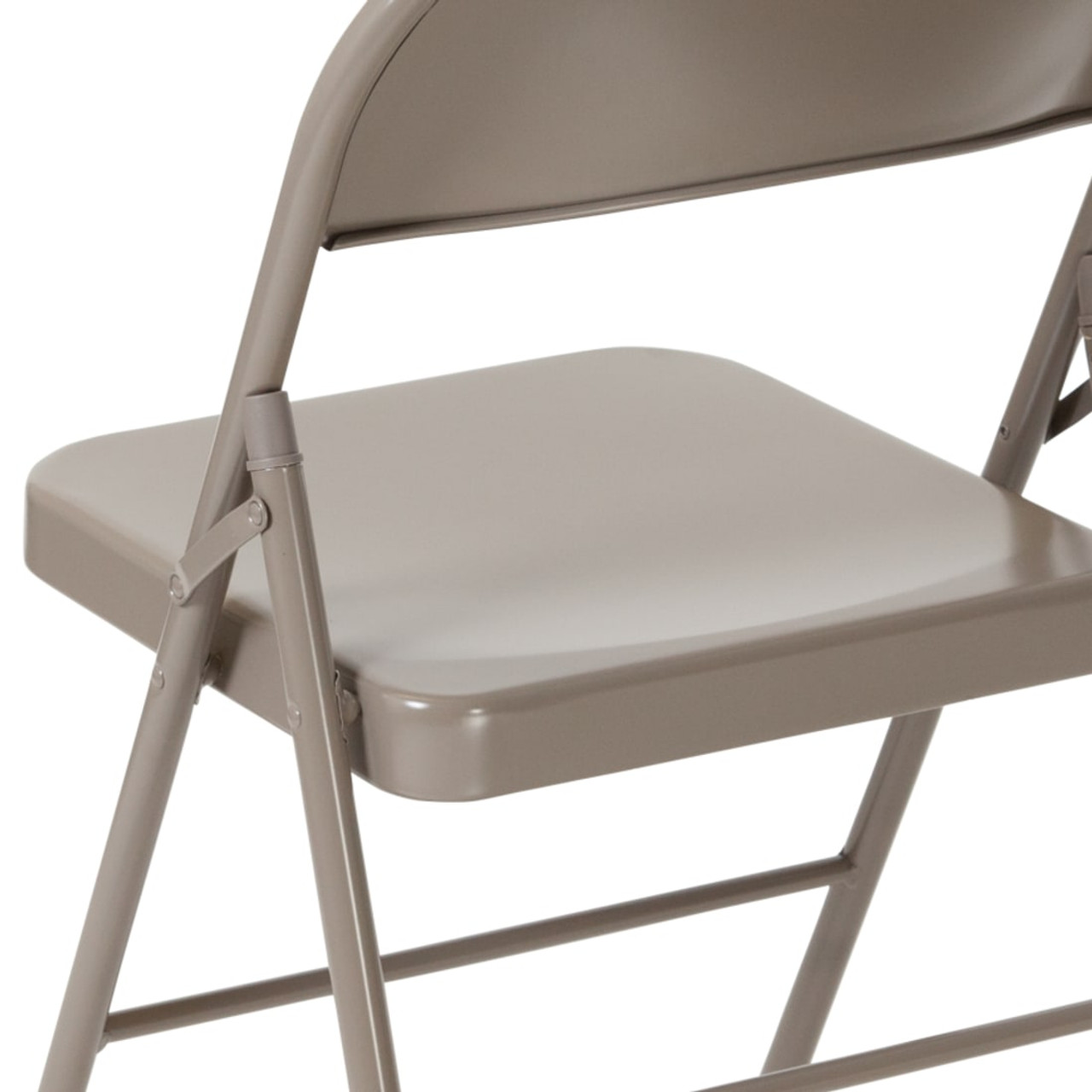 4 Pack Hercules  Series Double Braced Gray Metal Folding Chair