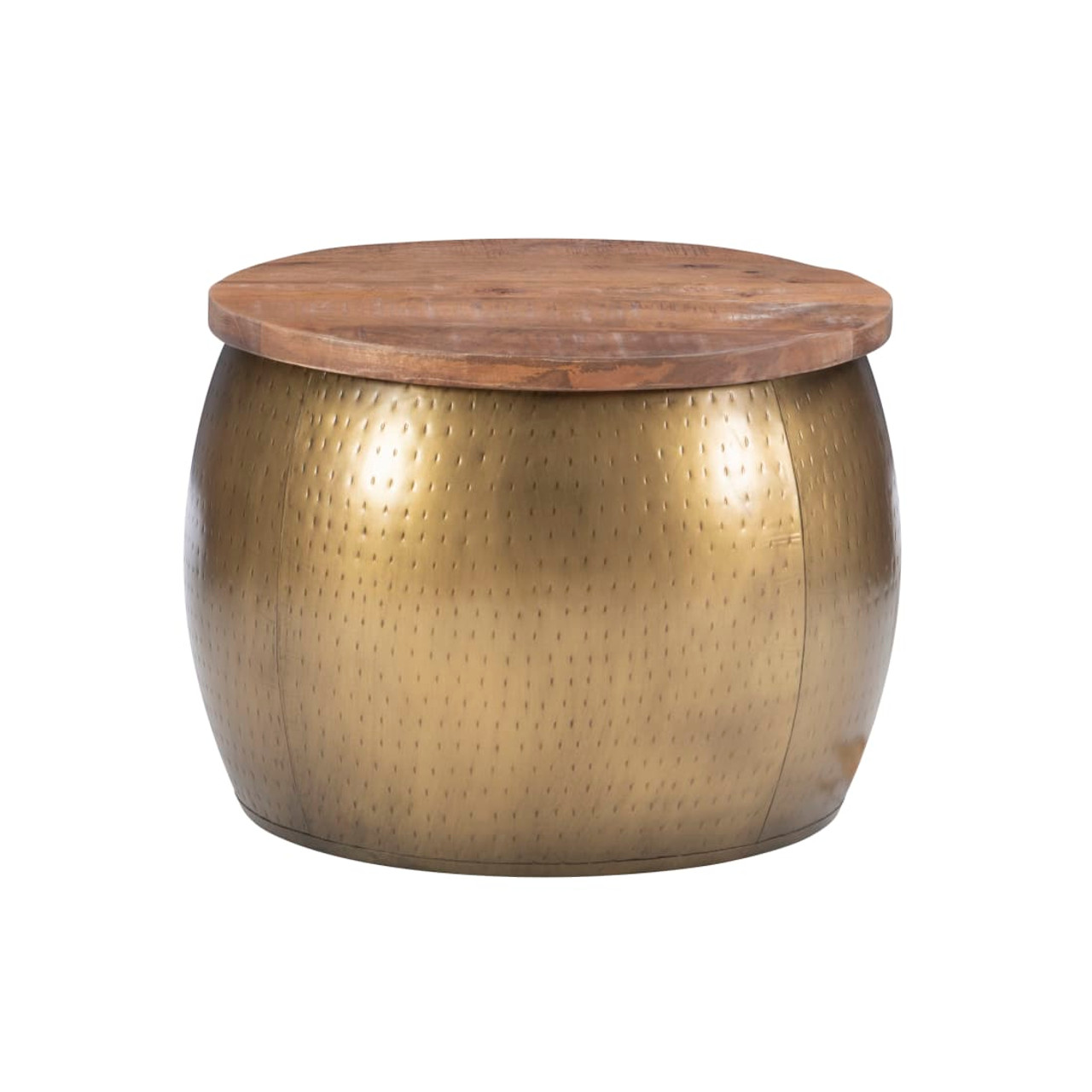 Doolin Small Drum Storage Table Gold