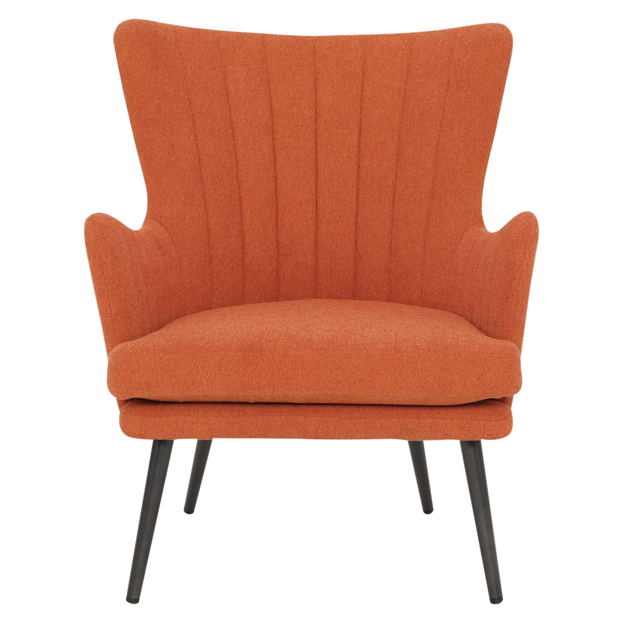 Jenson Accent Chair with Orange Fabric and Gray Legs