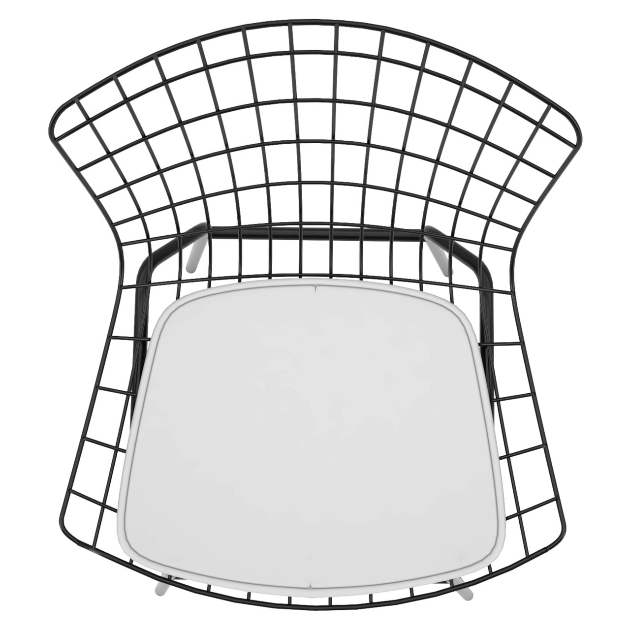 Madeline Chair with Seat Cushion in Black and White