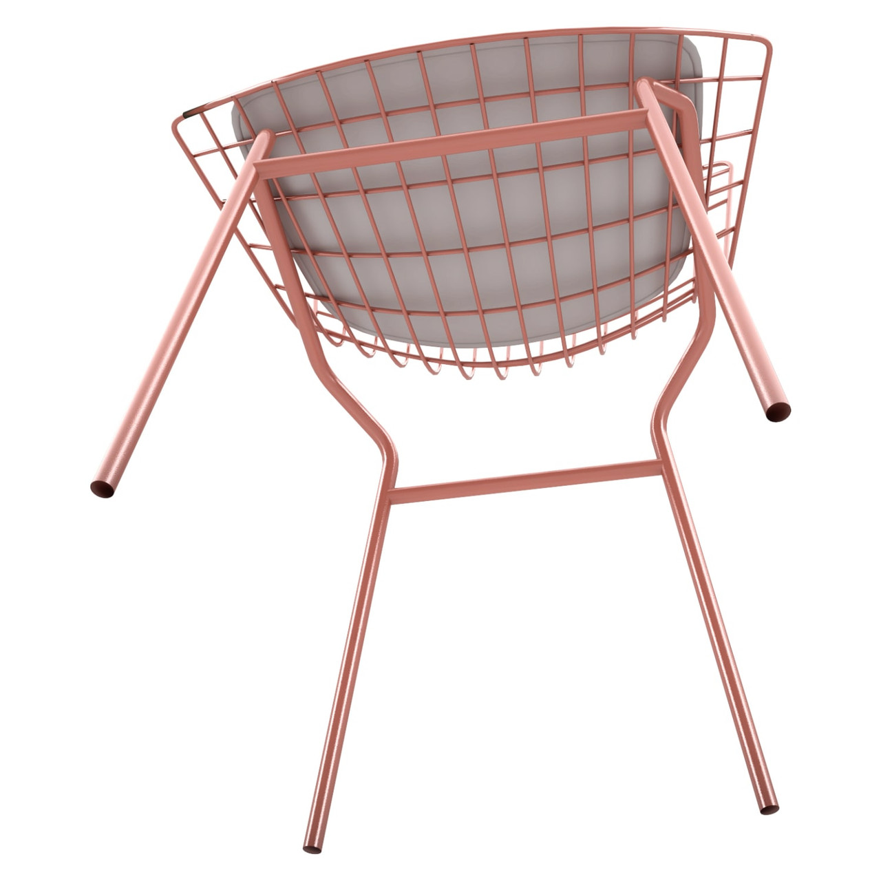 Madeline Chair with Seat Cushion in Rose Pink Gold and White