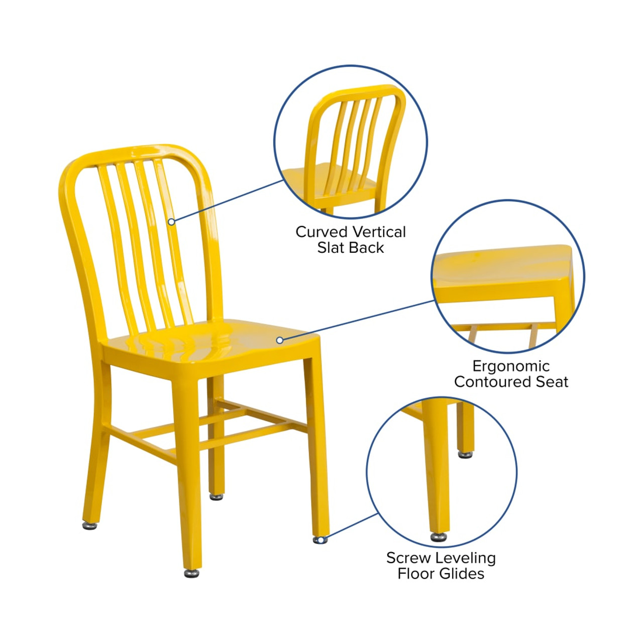 Yellow Metal Indoor-Outdoor Chair