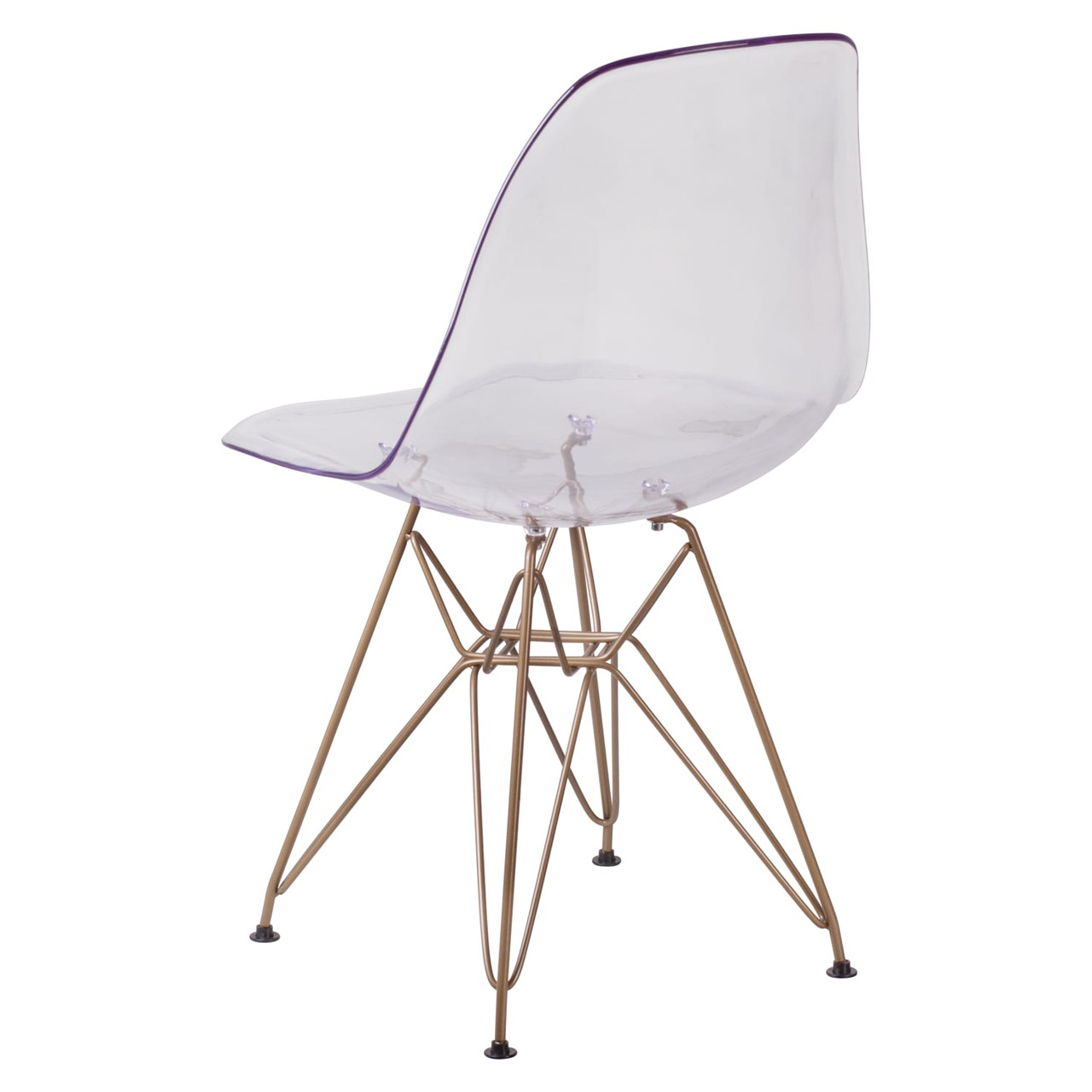 2 Pack Elon Series Ghost Chair with Gold Metal Base