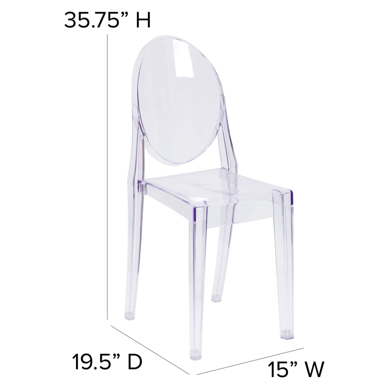 4 Pack Ghost Side Chair in Transparent Crystal