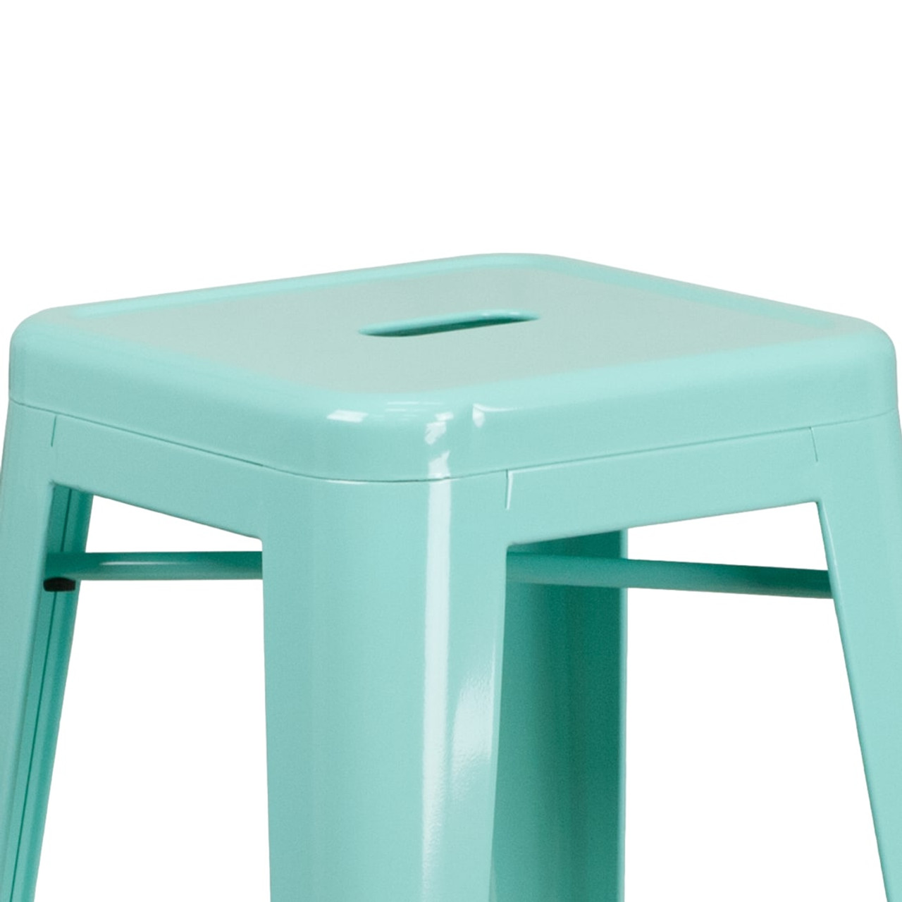 30” High Backless Mint Green Indoor-Outdoor Barstool