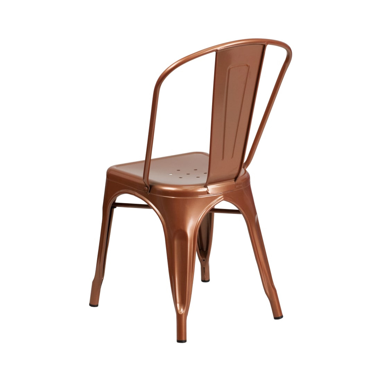 4 Pack Copper Metal Indoor-Outdoor Stackable Chair