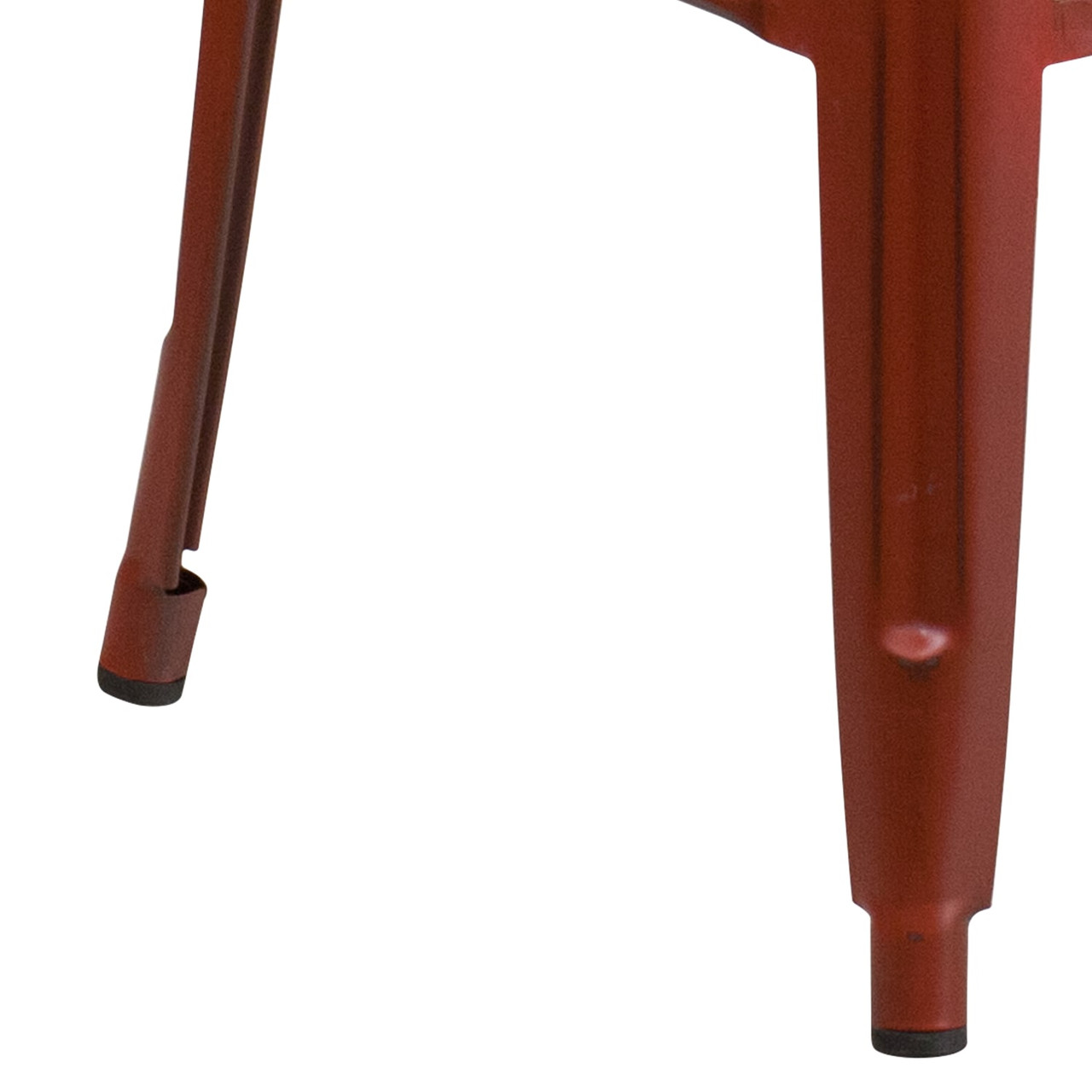 4 Pack 30” High Backless Distressed Kelly Red Metal Indoor-Outdoor Barstool