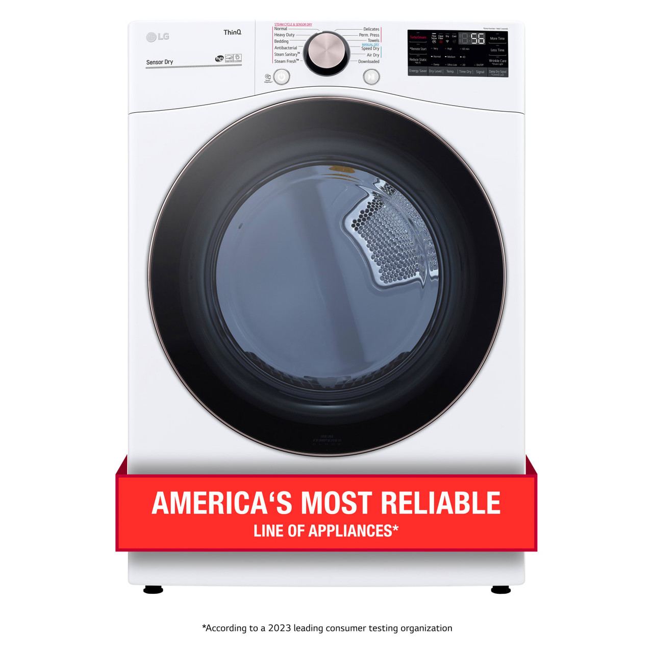 LG 7.4 cu. ft. Ultra Large Capacity Smart wi-fi Enabled Front Load Electric Dryer with TurboSteam™ and Built-In Intelligence - DLEX4000W