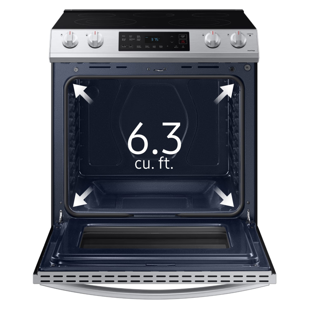 Samsung 6.3 Cu. ft. Slide-in Electric Range, Stainless Steel - NE63T8111SS