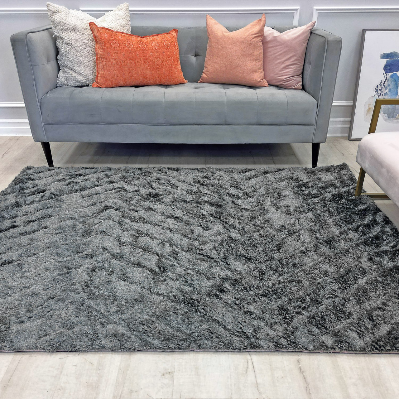 Mia Zigzag Gray 5 X 7 Rug