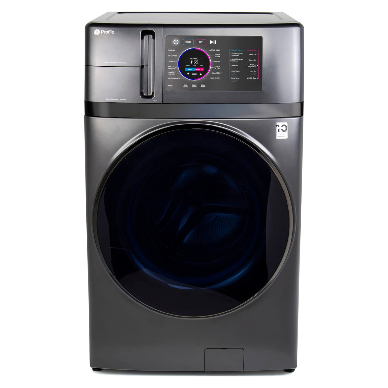 GE Profile - UltraFast 4.8 cu. ft. Large Capacity All-in-One Washer/Dryer Combo with Ventless Heat Pump Technology - Carbon Graphite - PFQ97HSPVDS