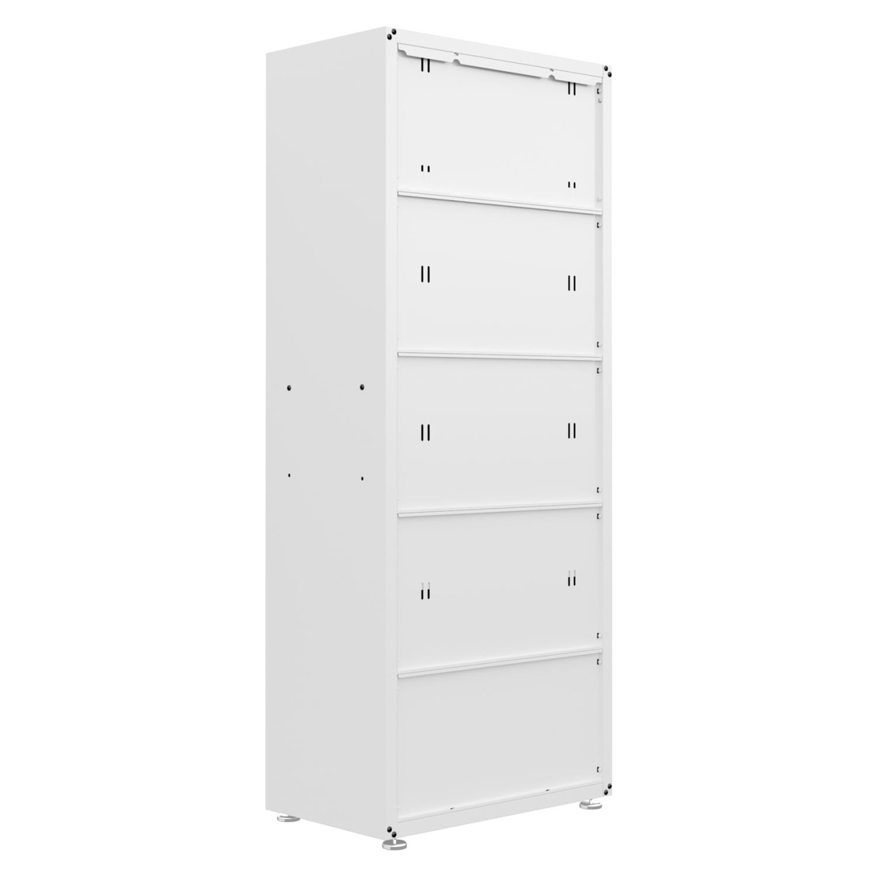 Fortress Textured Metal 75.4” Garage Cabinet with 4 Adjustable Shelves in White