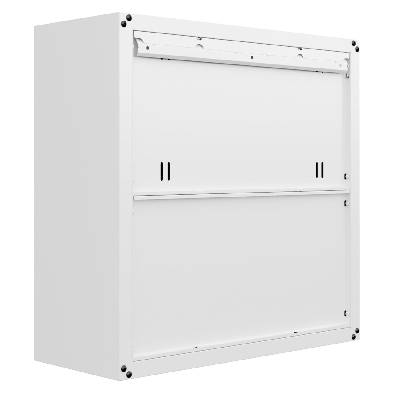 Fortress 30” Floating Textured Metal Garage Cabinet with Adjustable Shelves in White