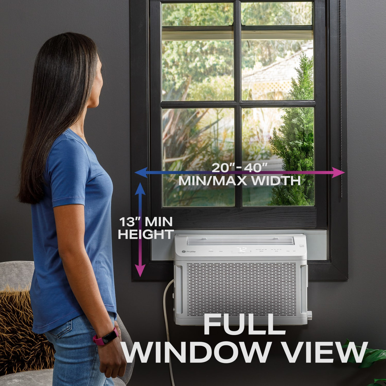 GE Profile ClearView 10,000 BTU Inverter Smart Ultra Quiet Window Air Conditioner for Medium Rooms up to 450 sq. ft.
