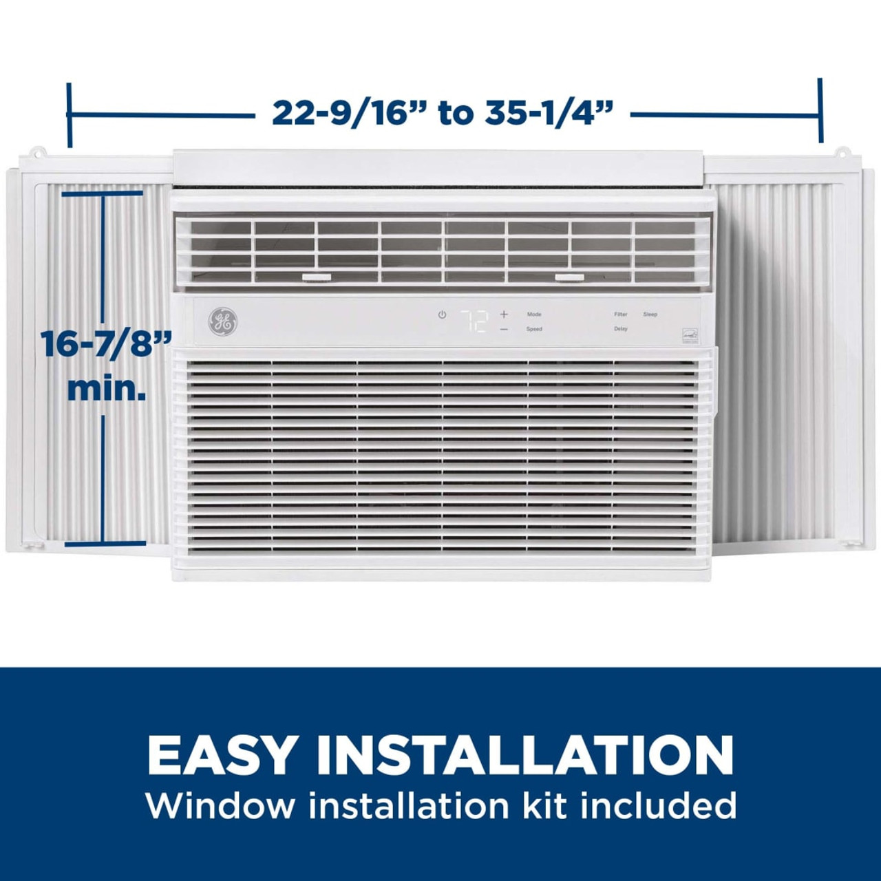 GE® 8,000 BTU Heat/Cool Electronic Window Air Conditioner for Medium Rooms up to 350 sq. ft.