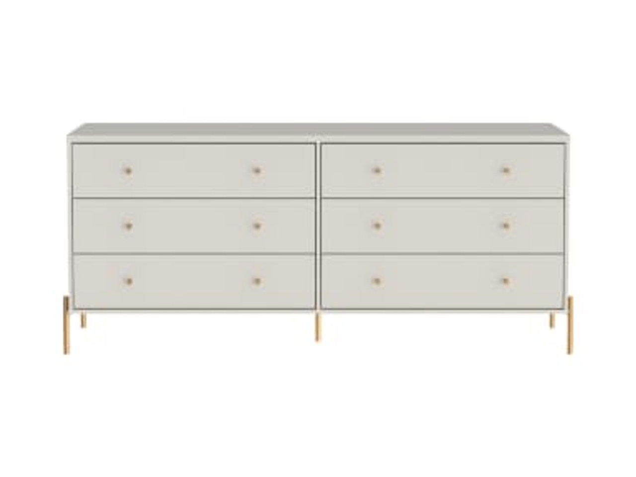 Jasper Full Extension Tall Dresser and Double Wide Dresser Set of 2 in Off White