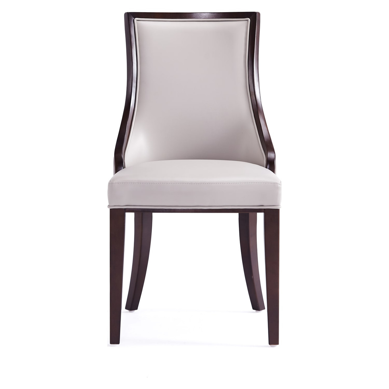 Grand Faux Leather 8-Piece Dining Chairs in Light Gray