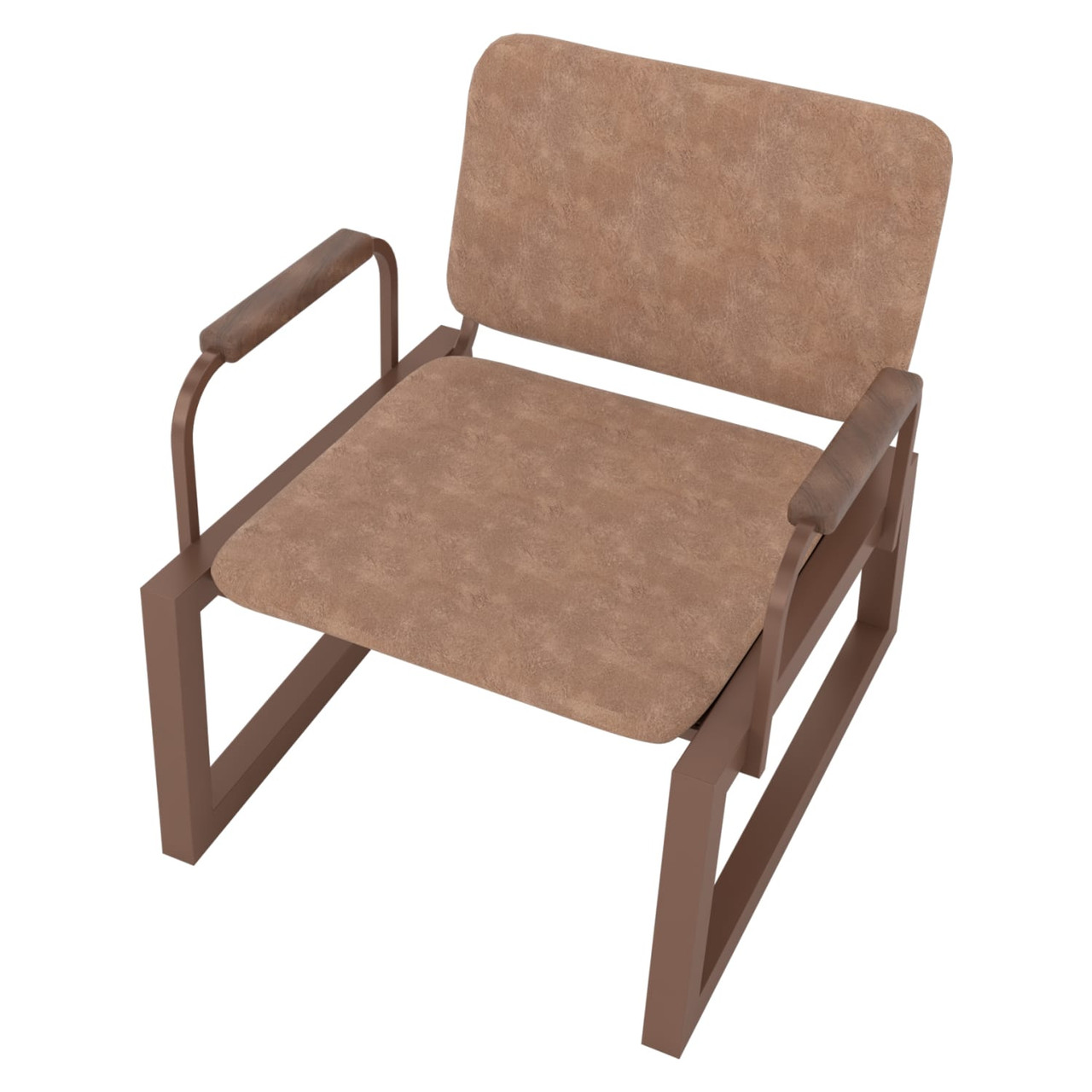 Whythe PU Leather Low Accent Chair 1.0 in Corten