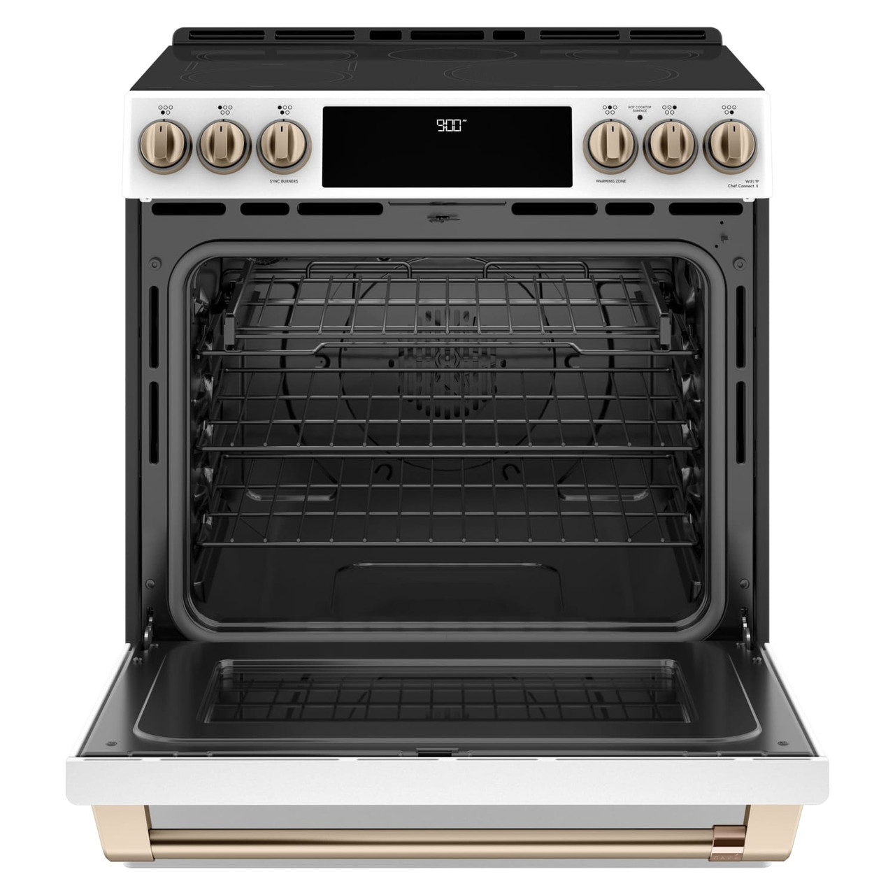 Café™ 30" Smart Slide-In, Front-Control, Induction and Convection Range with Warming Drawer - CHS900P4MW2