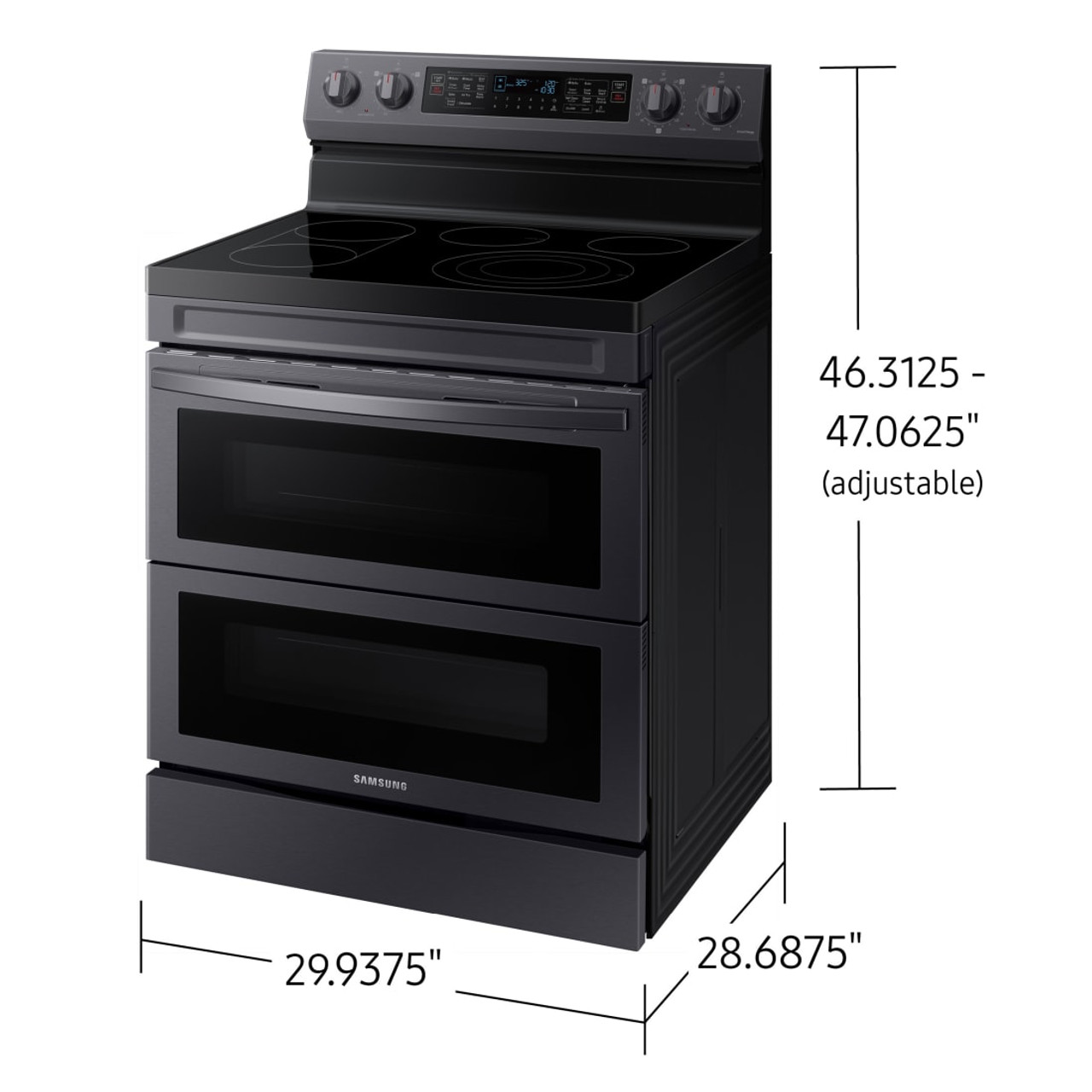 Samsung 6.3 cu. ft. Smart Freestanding Electric Range with Flex Duo™, No Preheat Air Fry & Griddle in Black Stainless Steel - NE63A6751SG