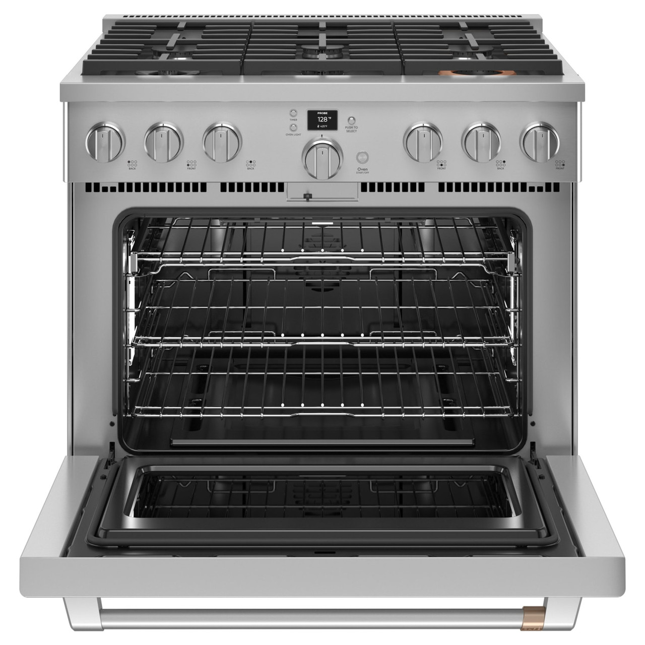 Café™ 36” Smart All-Gas Commercial-Style Range with 6 Burners (Natural Gas) - Stainless Steel - CGY366P2TS1
