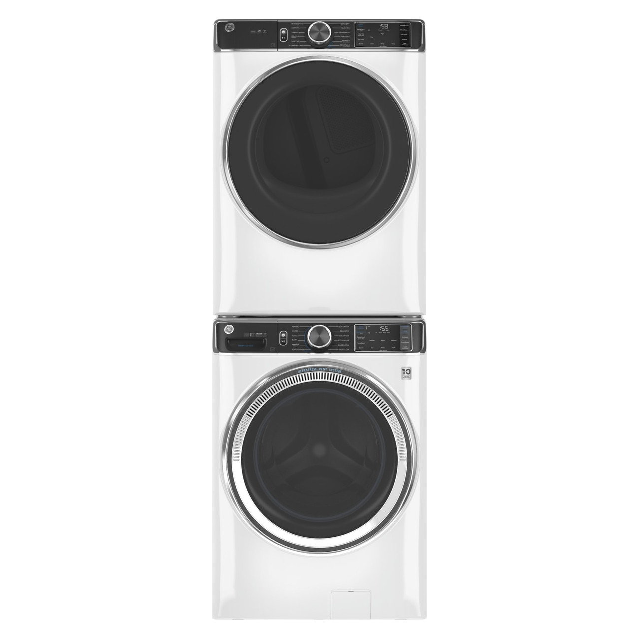 GE 7.8 cu. ft. Capacity Smart Front Load Electric Dryer with Steam and Sanitize Cycle - GFD85ESSNWW