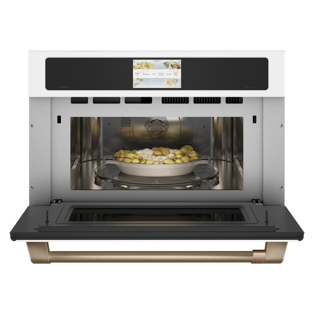 Café™ 30” Smart Five in One Oven with 120V Advantium® Technology - Matte White - CSB913P4NW2