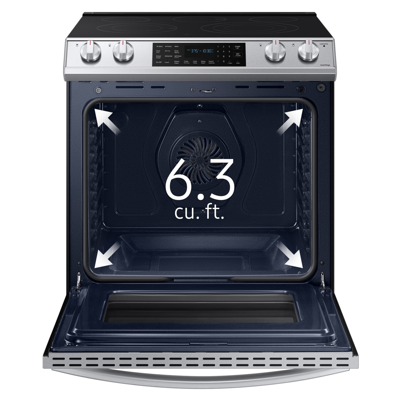 Samsung 6.3 cu. ft. Front Control Slide-in Electric Range with Air Fry & Wi-Fi - NE63T8511SS