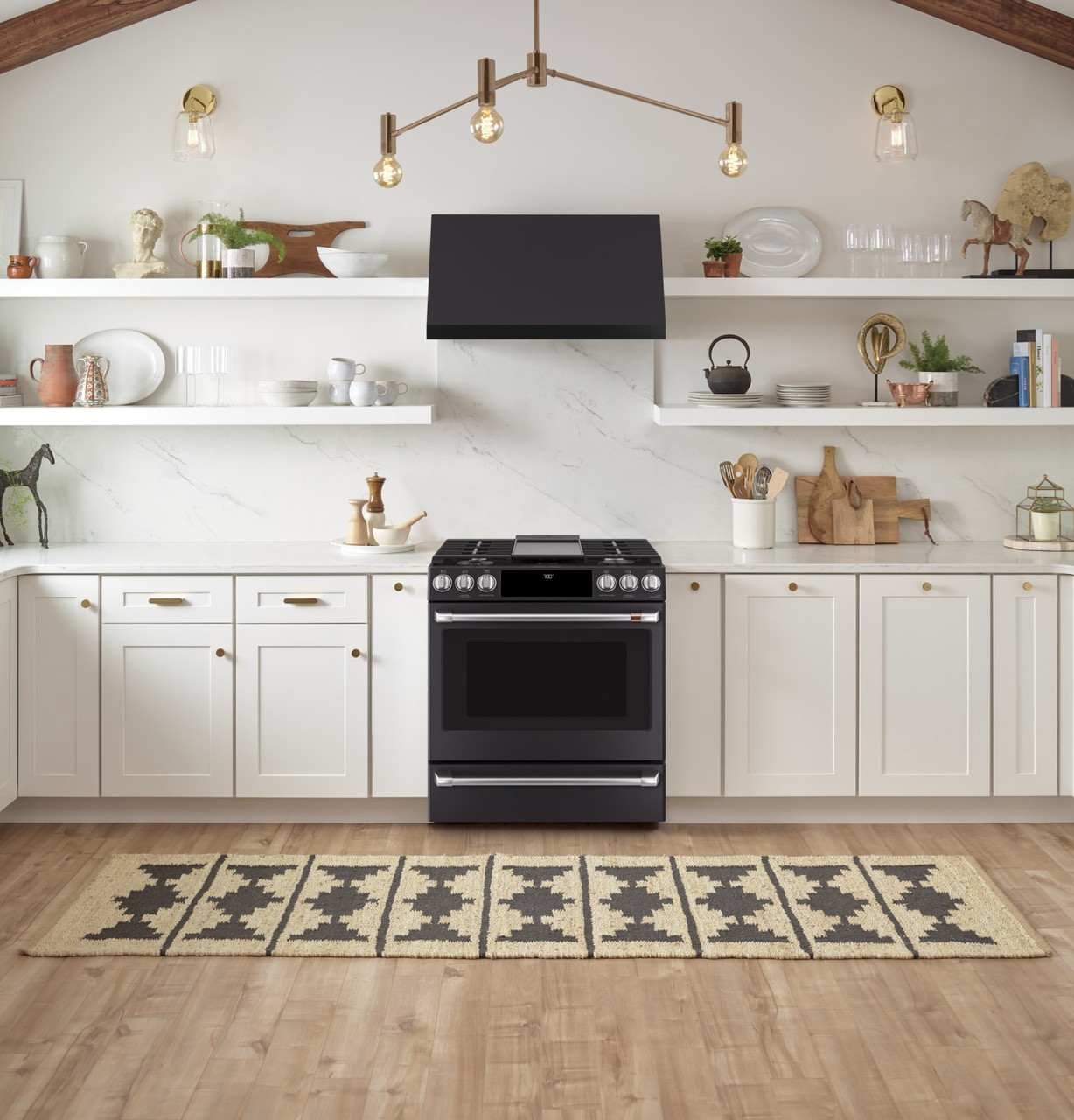 Café™ 30” Smart Slide-In, Front-Control, Gas Double-Oven Range with Convection - CGS700P3MD1