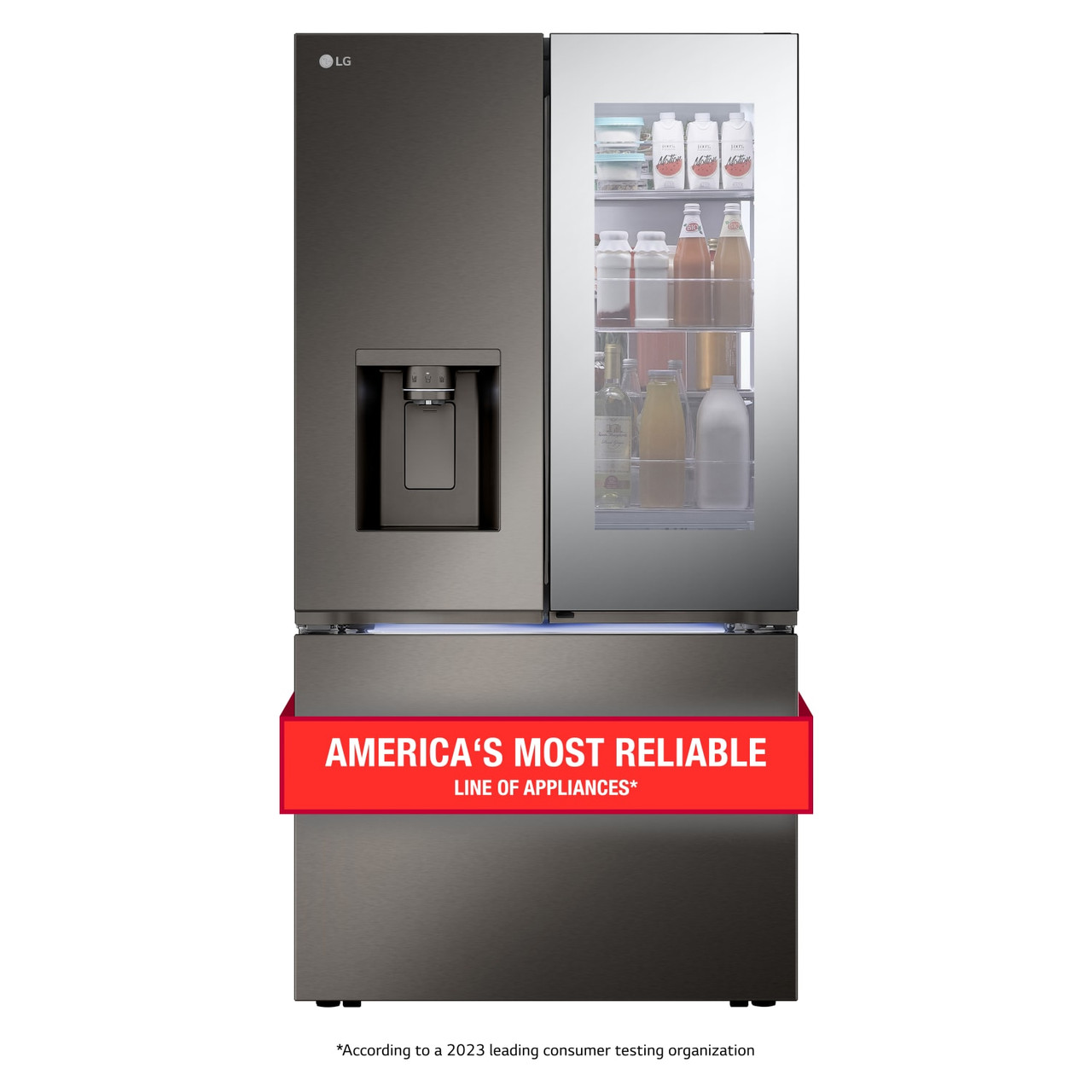 LG 30.7 cu. ft. PrintProof Black Stainless Steel French Door Refrigerator - LRYKS3106D