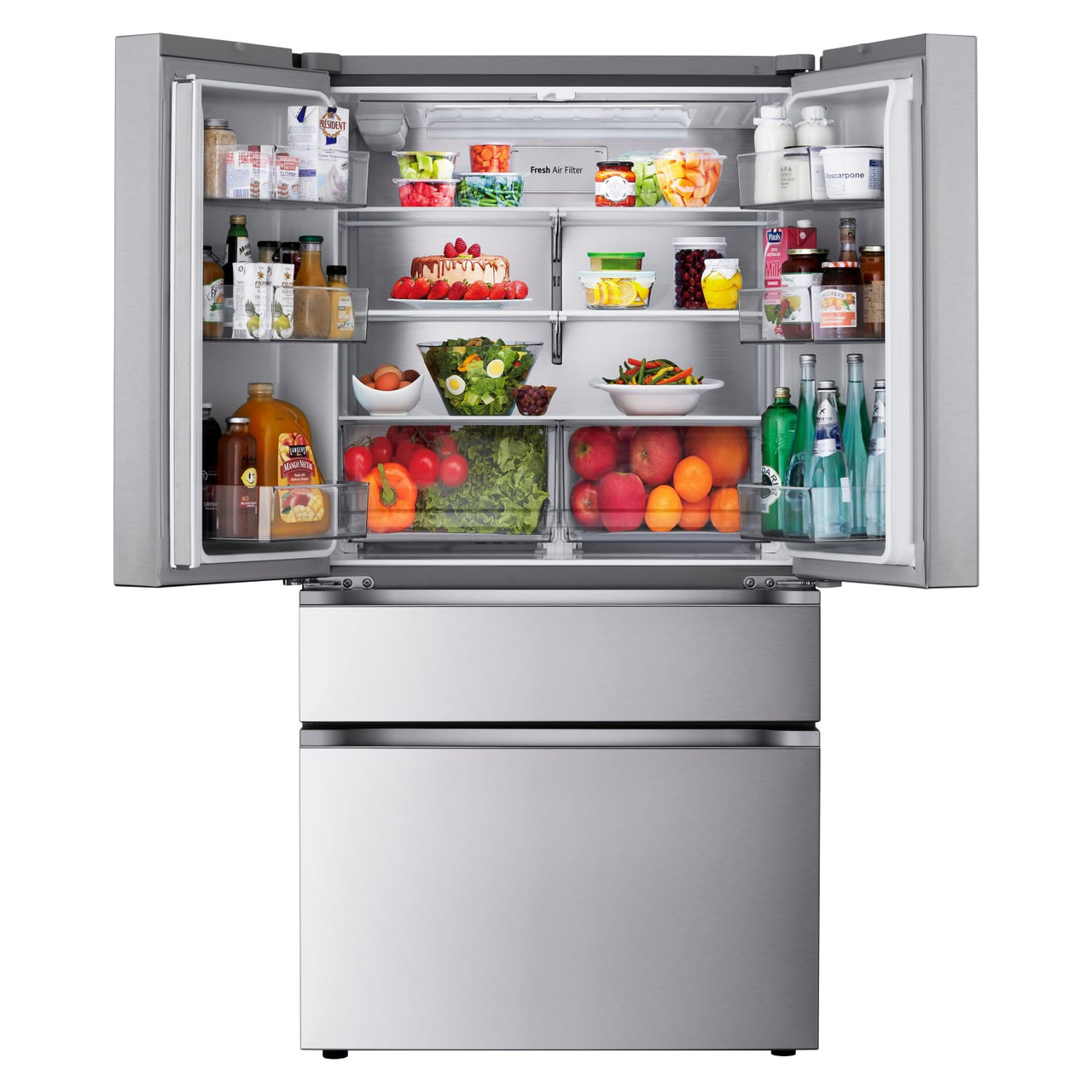 LG 30 cu. ft. Smart Standard-Depth MAX™ 4-Door French Door Refrigerator with Full-Convert Drawer - LF30S8210S