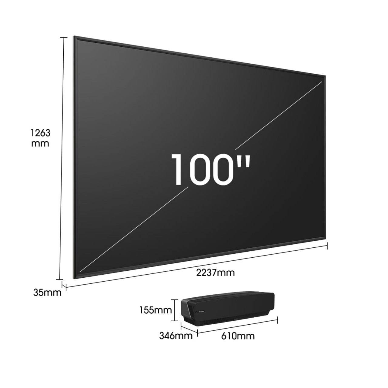 Hisense 100” 4K Smart Laser TV - 100L5GCINE100A