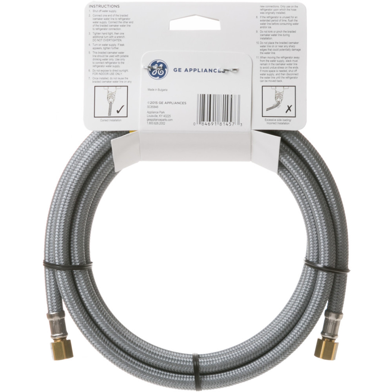 GE® 8’ Universal Braided Water Line for Icemaker and/or Dispenser (PM08X10008)