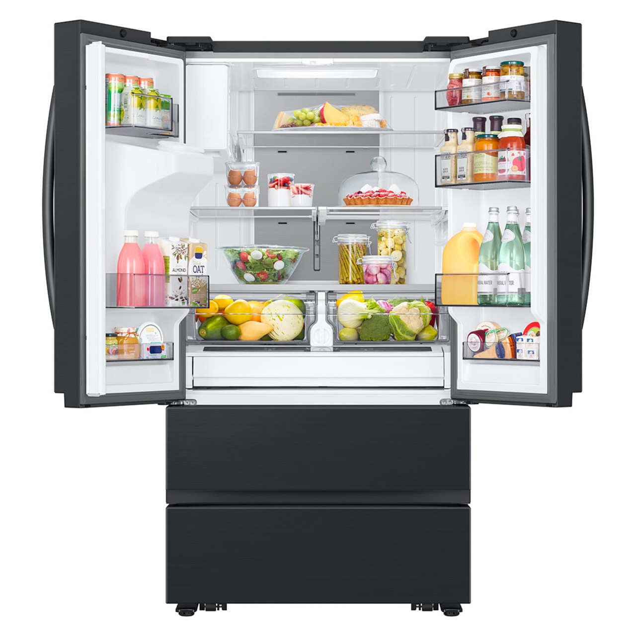 Samsung 30 cu. ft. Mega Capacity 4-Door French Door Refrigerator with Four Types of Ice in Matte Black Steel - RF31CG7400MT
