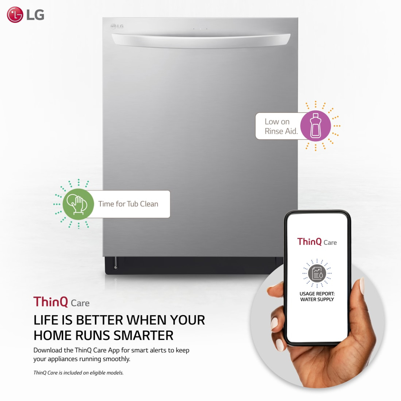 LG Top Control Stainless Steel Smart Dishwasher with QuadWash - LDTS5552S