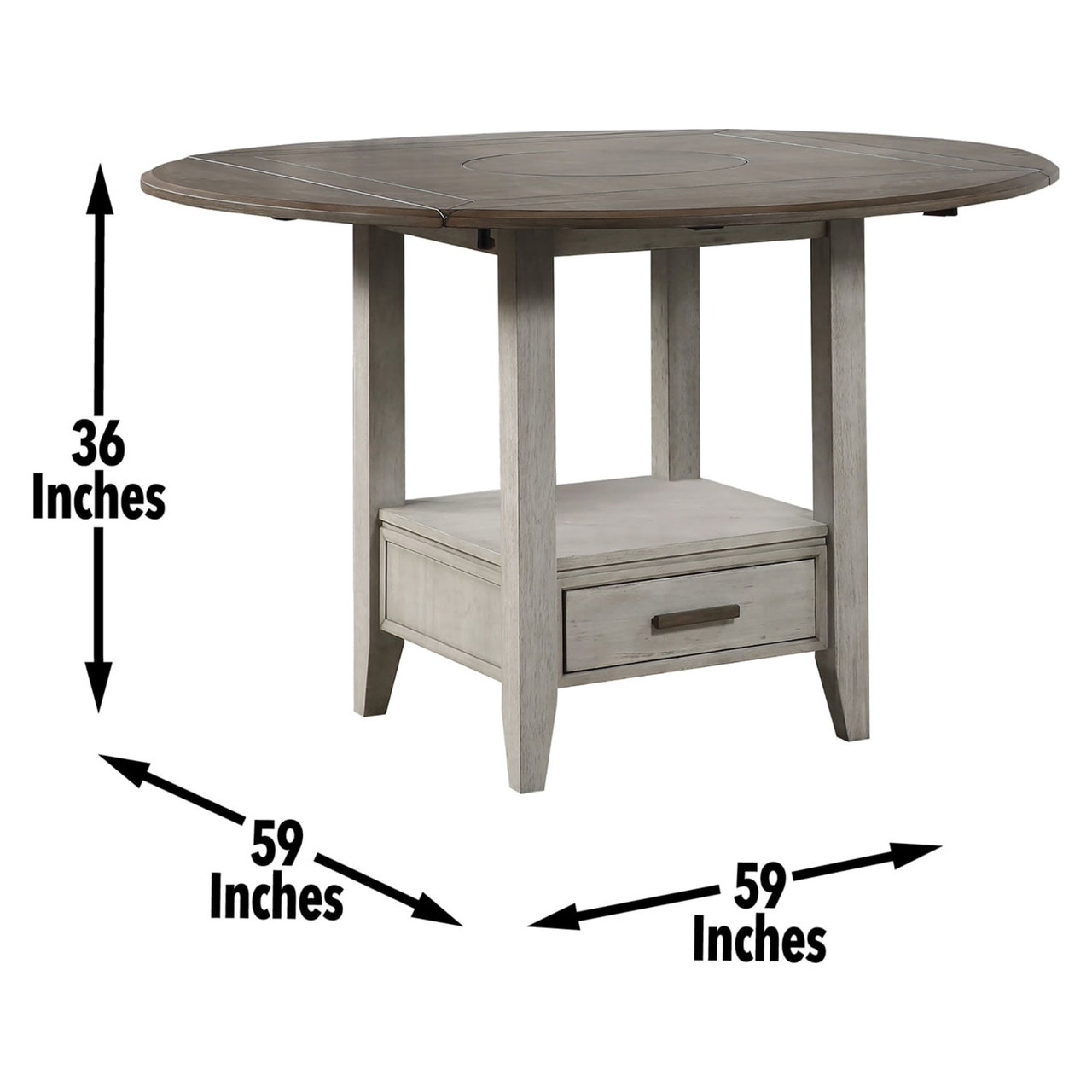 Abacus Drop Leaf Counter Table