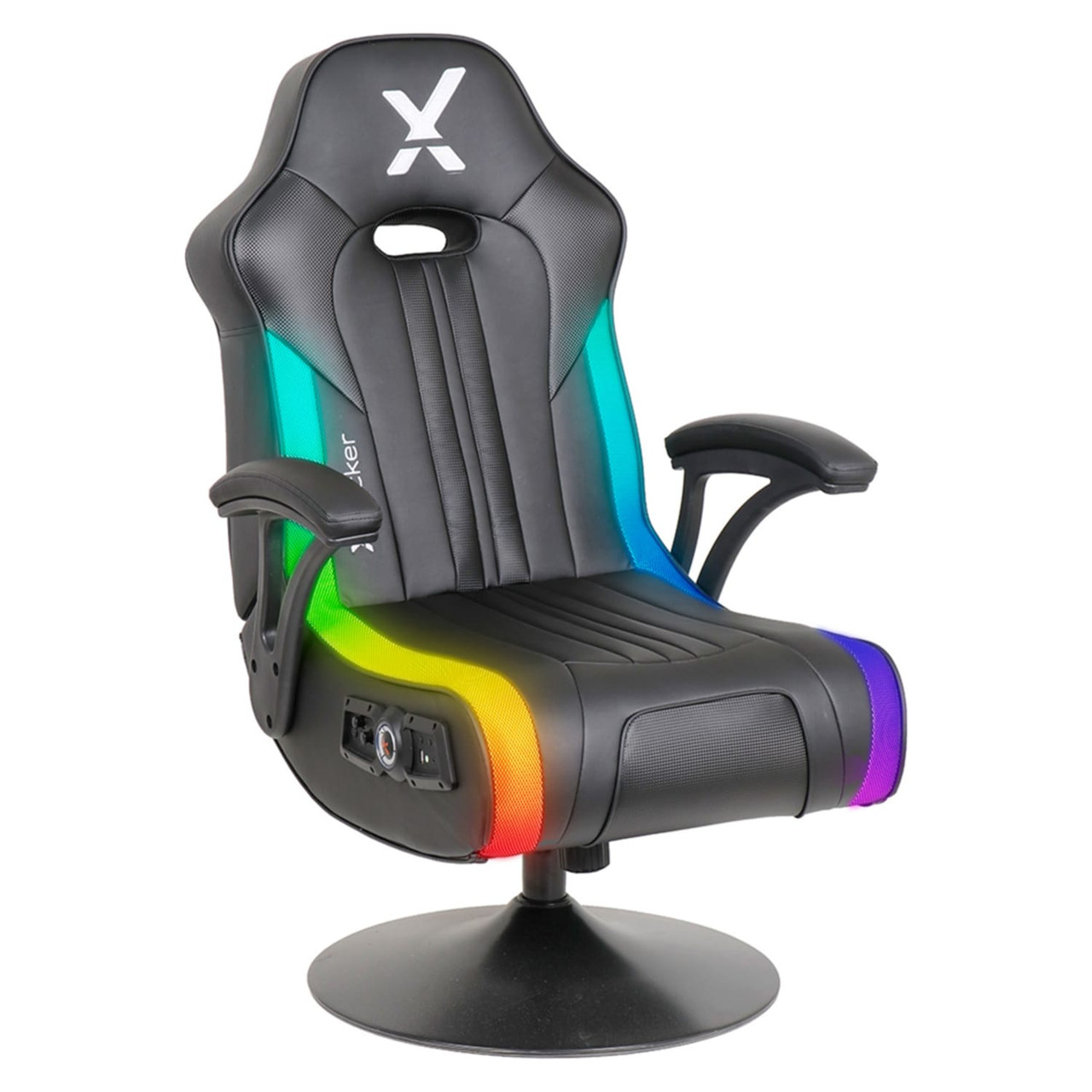 Torque RGB Bluetooth Wireless Audio Pedestal Gaming Chair with Subwoofer and Vibration, Neo Motion, Black/RGB