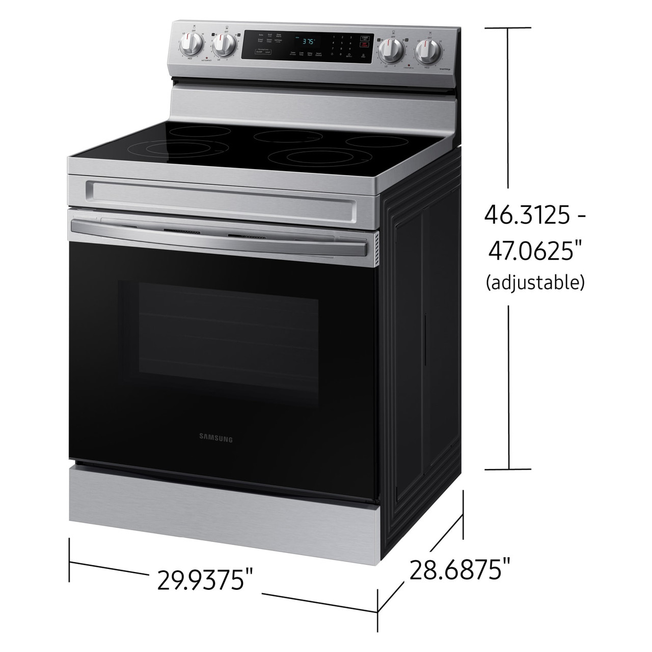 Samsung 6.3 cu. ft. Smart Freestanding Electric Range with Rapid Boil & Self Clean - NE63A6311SS