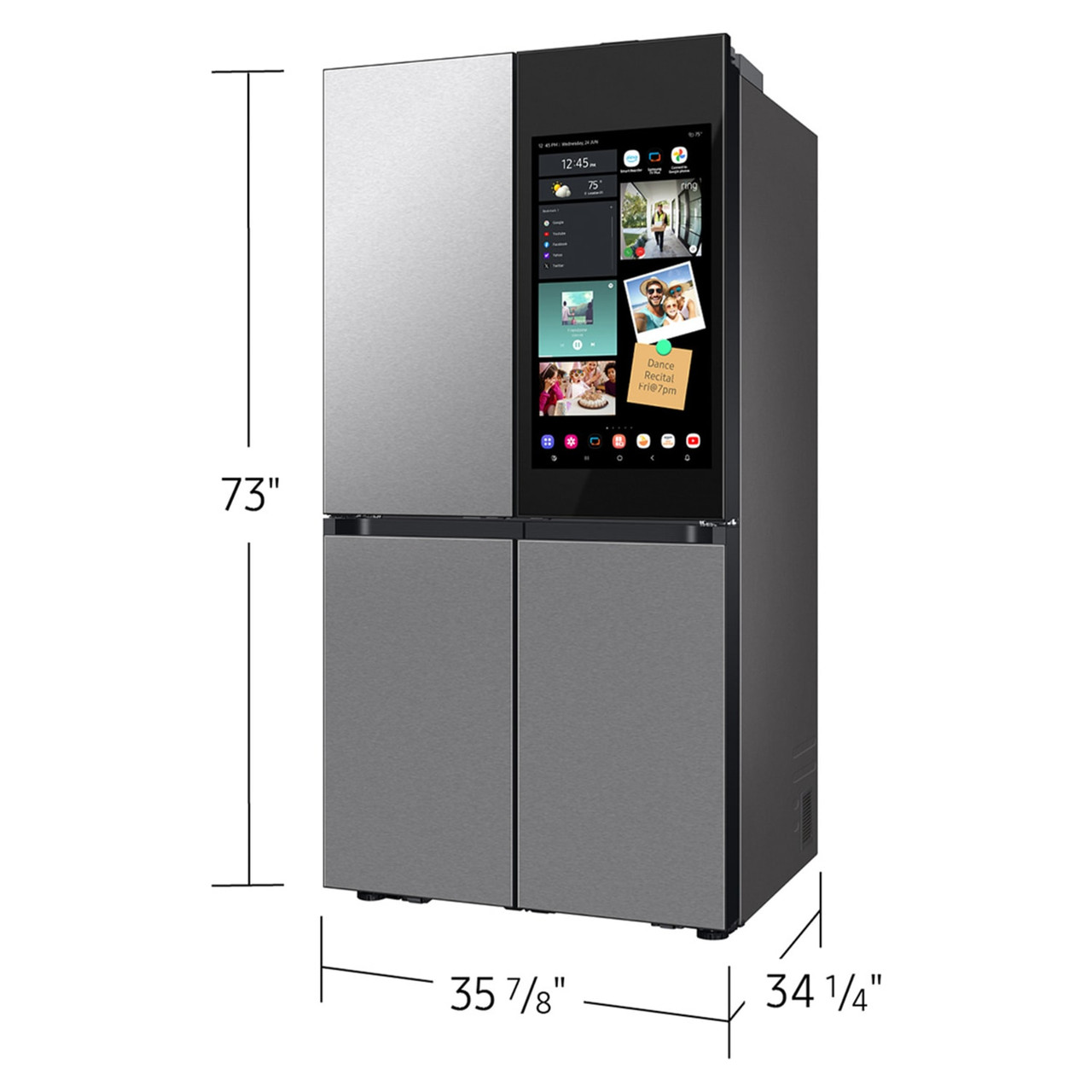 Samsung Bespoke 4-Door Flex™ Refrigerator 29 cu. ft. with AI Family Hub+™ and AI Vision Inside™ - RF29DB9900QD