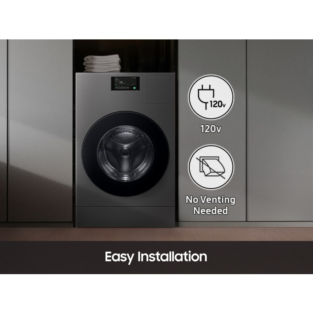 Samsung Bespoke AI Laundry Combo™ All-in-One 5.3 cu. ft. Ultra Capacity Washer with Super Speed and Ventless Heat Pump Dryer - WD53DBA900HZ