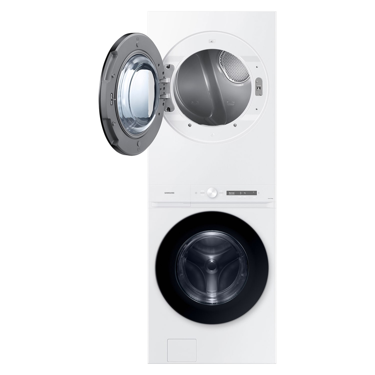 Samsung Bespoke AI Laundry Hub™ 4.6 cu. ft. Large Capacity Single Unit Washer with Steam Wash and 7.6 cu. ft. Electric Dryer in White - WH46DBH100EW