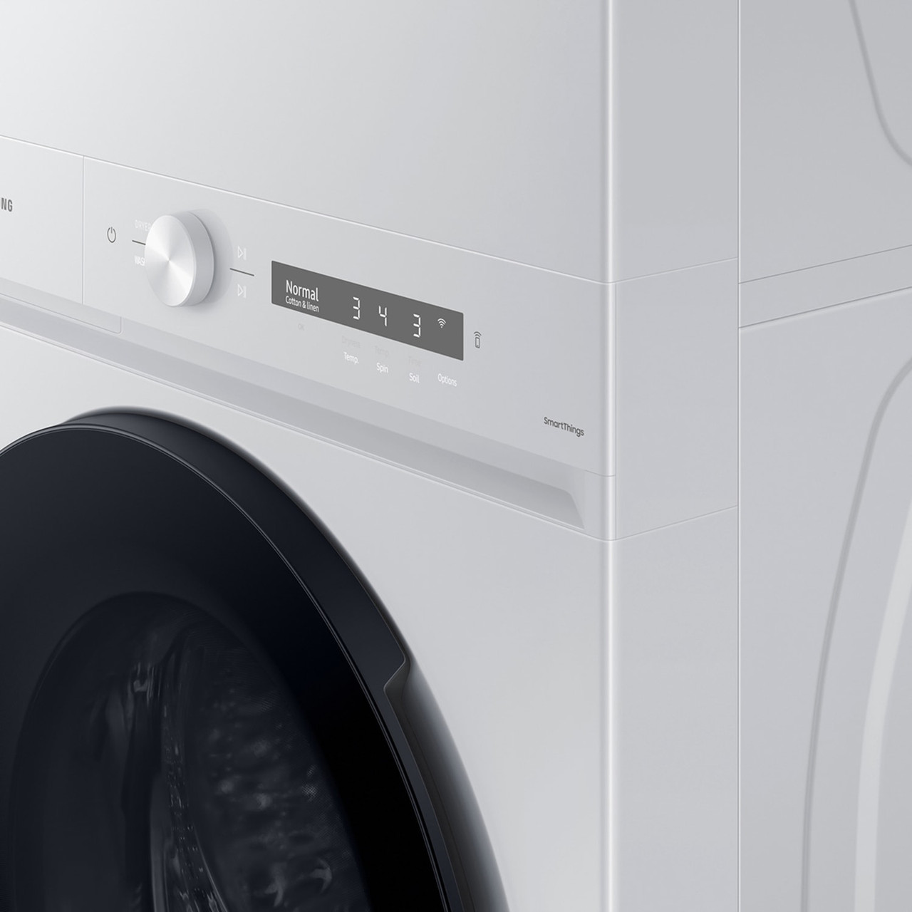 Samsung Bespoke AI Laundry Hub™ 4.6 cu. ft. Large Capacity Single Unit Washer with Steam Wash and 7.6 cu. ft. Electric Dryer in White - WH46DBH100EW