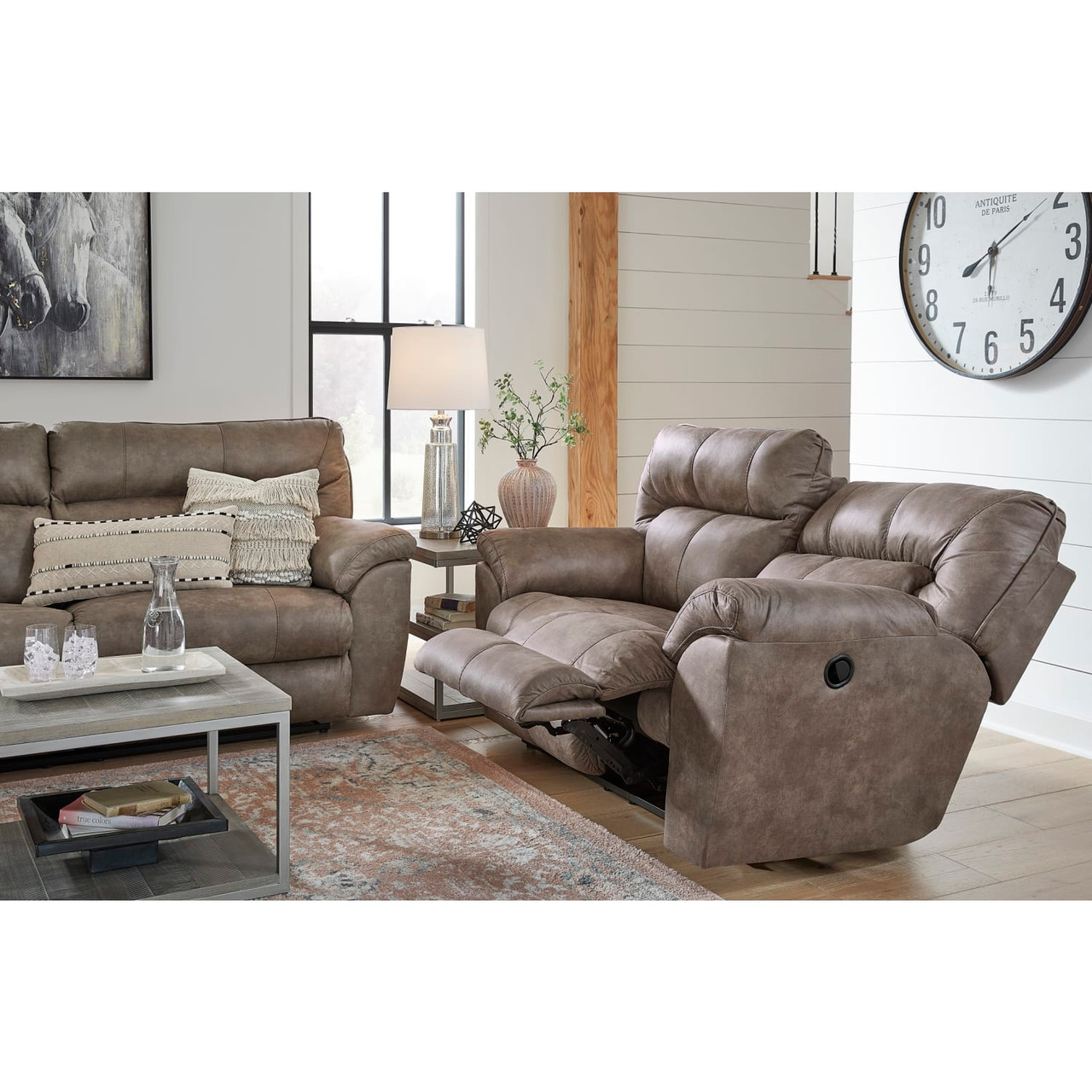 Harrison Coffee Faux Leather Recliner