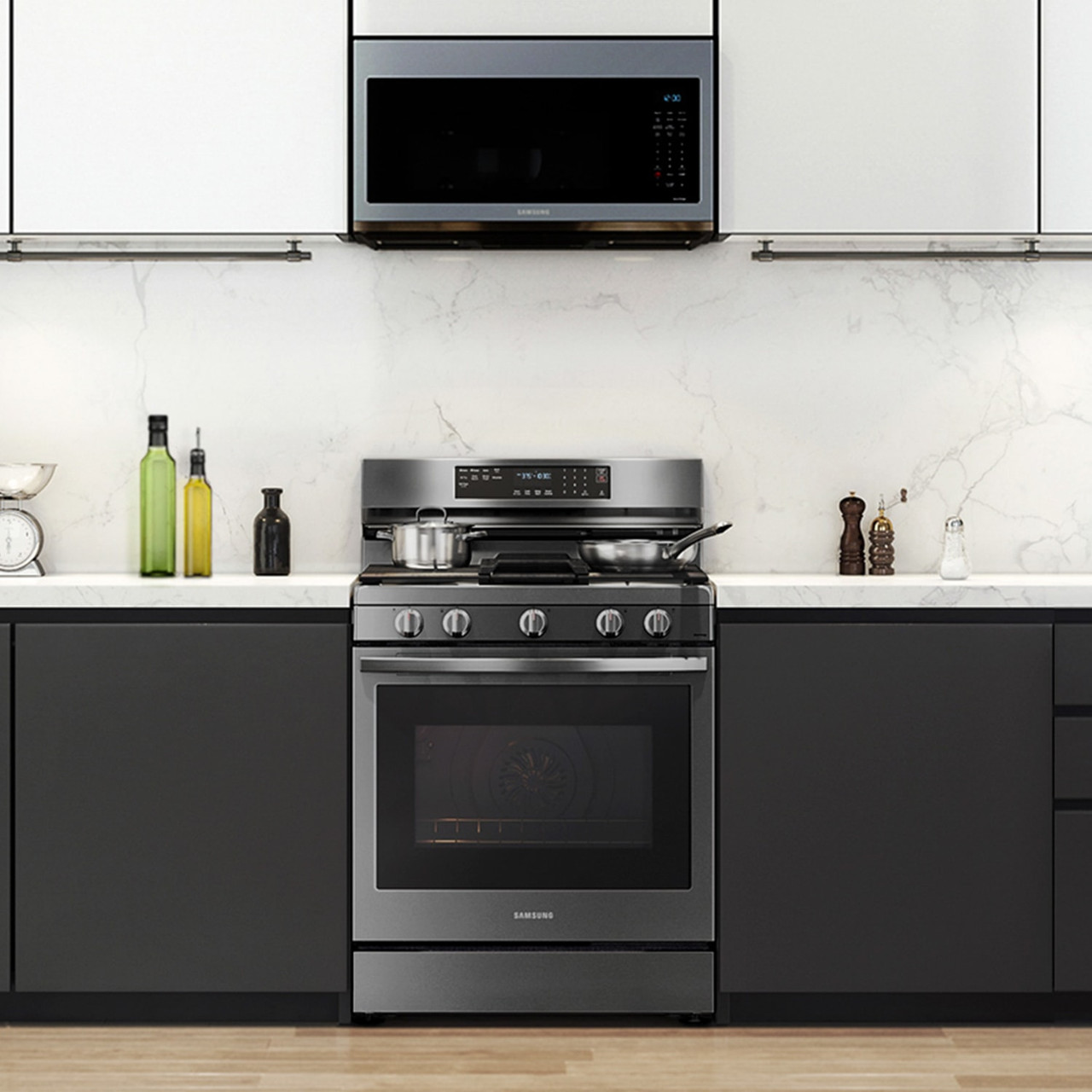 Samsung 6.0 cu. ft. Smart Gas Range w/ Air Fry, Convection+ & Stainless Cooktop - NX60A6711SG